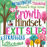 Growth Mindset Exit Slips & Strategies | Editable for All 