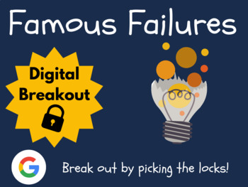 Preview of Growth Mindset Famous Failures Escape Room | New Years 2024 Escape Room