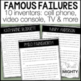 Growth Mindset Famous Failures - Inventors Reading Activity