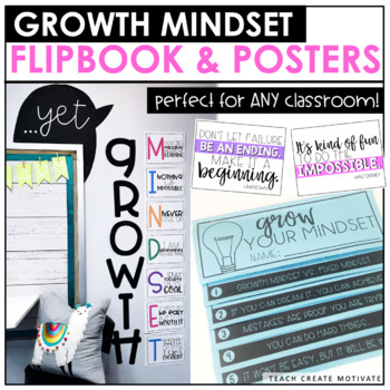 Growth Mindset Flipbook & Posters (with Digital Option)