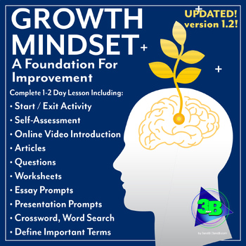 Preview of Growth Mindset: Foundation For Improvement v1.2 w/Self-Assessments & Activities