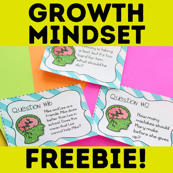 Preview of Growth Mindset Freebie Worksheet Game and Coloring Page