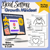 Growth Mindset Goal Setting NO PREP Slides, Craft, & Activ