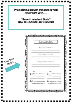 Growth Mindset Goal-Setting Sheet by Primary Powerhouse | TpT