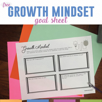 Preview of Growth Mindset Goal Setting Sheet