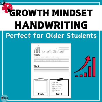 Preview of Growth Mindset Handwriting Practice for Older Students // 50 Worksheets