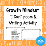 Growth Mindset - I Can Poem and Writing Activity - Lesson Plan - K-1 - no prep!