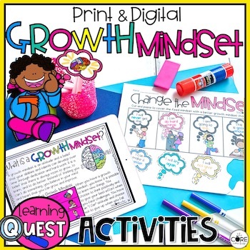 Preview of 2nd Grade Growth Mindset Activities - Back to School Independent Work w/ Digital
