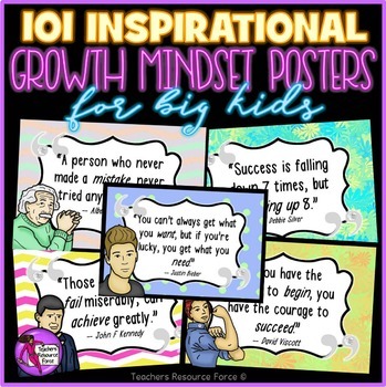 Preview of Growth Mindset Inspirational Classroom Posters