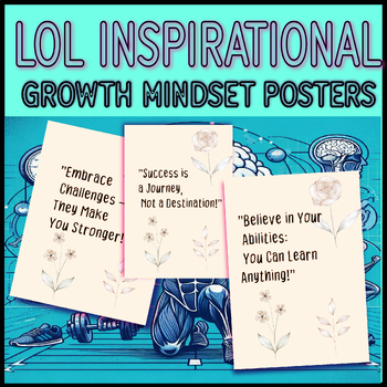 Preview of Growth Mindset Inspirational Classroom Posters for teachers