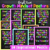 Growth Mindset Inspirational Posters Bright Neon Freebie