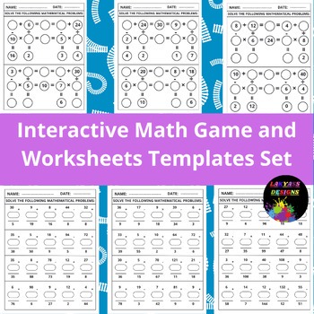 Preview of Growth Mindset: Interactive Math Game and Worksheets Templates Set