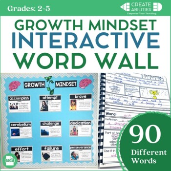 Preview of Growth Mindset Interactive Word Wall