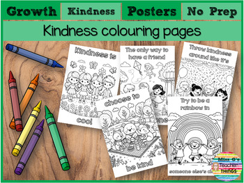 Preview of Growth Mindset Kindness Coloring Pages - Inspirational Classroom Decor
