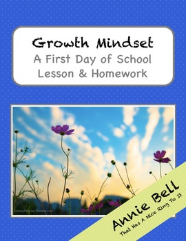 Preview of Growth Mindset Lesson - First Day of School (with Homework)