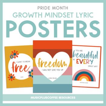 Preview of Growth Mindset Lyric | Pride Month 2SLGBTQIA+ Posters