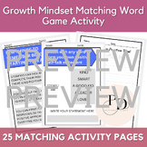 Growth Mindset Matching Word Game Activity