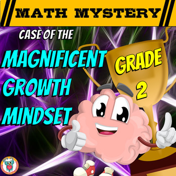 Preview of Growth Mindset Math Mystery 2nd Grade Edition - Math Review Game
