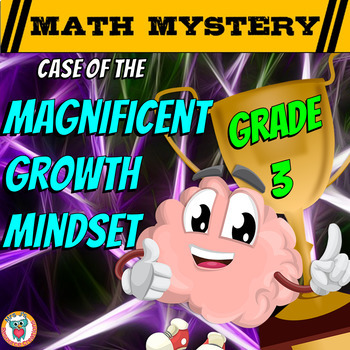 Preview of Growth Mindset Math Mystery 3rd Grade -  Math Review Activity