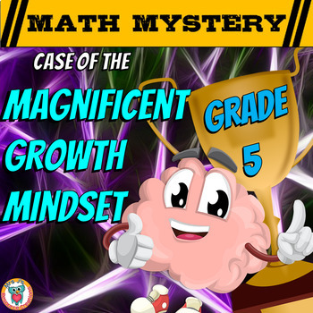 Preview of Growth Mindset Math Mystery - 5th Grade Edition  Math Game Activity
