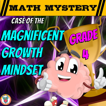 Preview of Growth Mindset Math Mystery Activity - 4th Grade Edition - Math Review Game