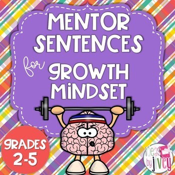 Preview of Growth Mindset Mentor Sentences & Interactive Activities Mini-Unit (grades 2-5)
