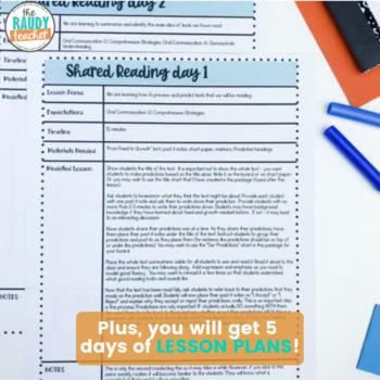 Shared Reading and Lesson Plans: Week 2 by The Raudy Teacher | TpT