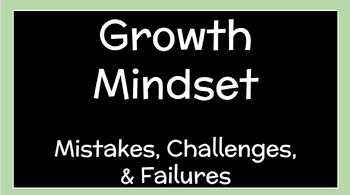 Preview of Growth Mindset - Mistakes, Challenges, and Failures Lesson