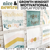 Growth Mindset Motivational Display Posters in Boho Retro Theme
