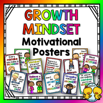 Growth Mindset Motivational Posters by 2 SMART Chicks | TPT