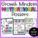 Growth Mindset Motivational Posters- Black, White, and Bright