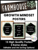 Growth Mindset Motivational Posters - Farmhouse Classroom Decor