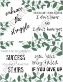 Growth Mindset Motivational Posters (leaf theme)