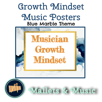 Preview of Growth Mindset Music Posters - Blue Marble Theme