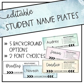 Growth Mindset Name Plates Name Tags Editable By Drink Coffee