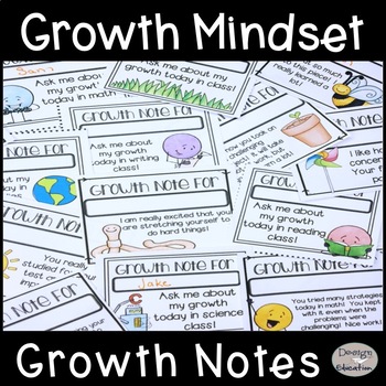Preview of Growth Mindset Messages | Positive Notes Home & Parent Communication