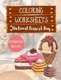 Coloring dessert worksheet: National Holiday Calendar-October