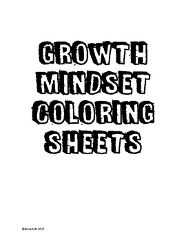 Preview of Growth Mindset Phrases Coloring Sheets