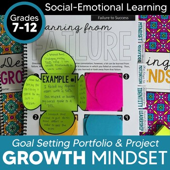 Preview of Growth Mindset Activities Portfolio Interactive Notebook | Goal Setting