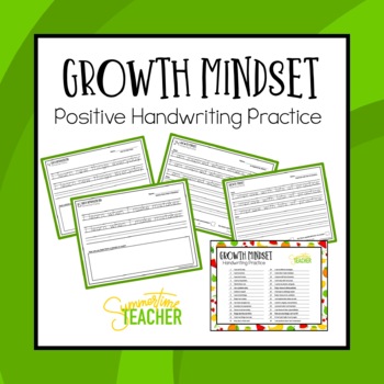 Preview of Growth Mindset Positive Handwriting Practice