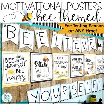 Preview of Growth Mindset Posters Display Positive Motivational Classroom Bulletin Board 