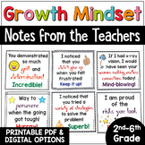 Growth Mindset Positive Notes for Students from the Teache
