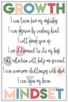 Growth Mindset Poster - Cursive Swatch 1 by The Happy Science Teacher