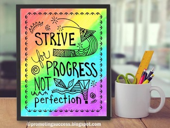 Growth Mindset Poster Doodle Inspirational Quote Motivational Classroom ...