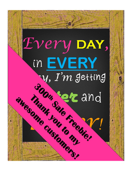 Preview of Growth Mindset Poster Thank you freebie to customers for 300 sales!