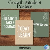 Growth Mindset Posters - 12 Neutral and Calm Unique Quotes