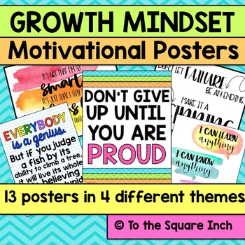 Preview of Growth Mindset Posters | Inspirational Classroom Decor