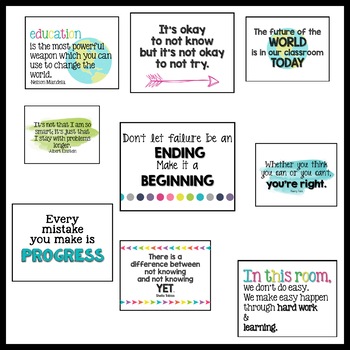 Growth Mindset Posters - 25 Posters! by Learning Cove | TPT