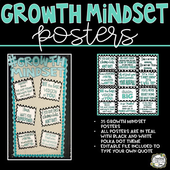 Preview of Growth Mindset, Growth Mindset Posters, Growth Mindset Bulletin Board