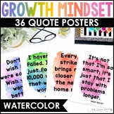 36 Growth Mindset Posters - Rainbow Watercolor Classroom D